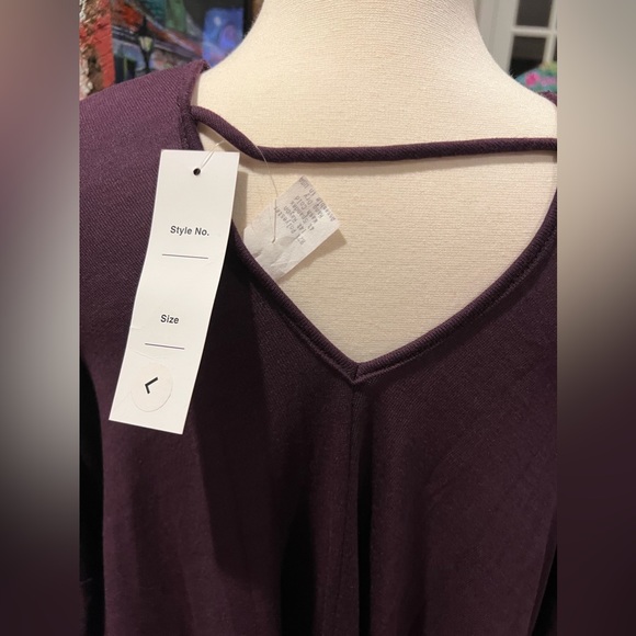 Purple Tunic Top with Bell Sleeves - Picture 2 of 4